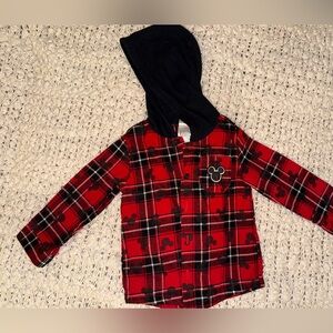 Mickey Mouse plaid button up 2T